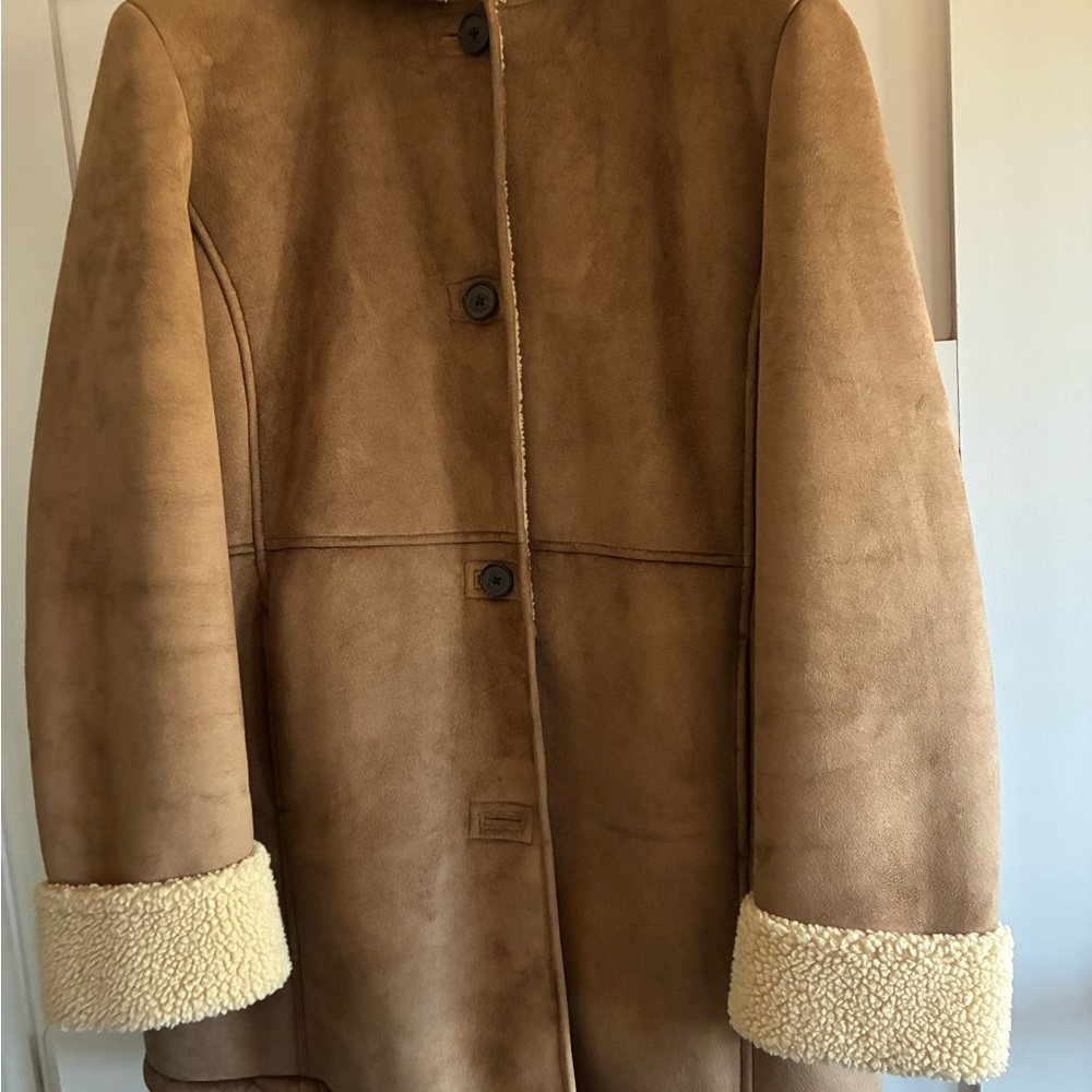 Lands' End Women's Brown Teddy Jacket